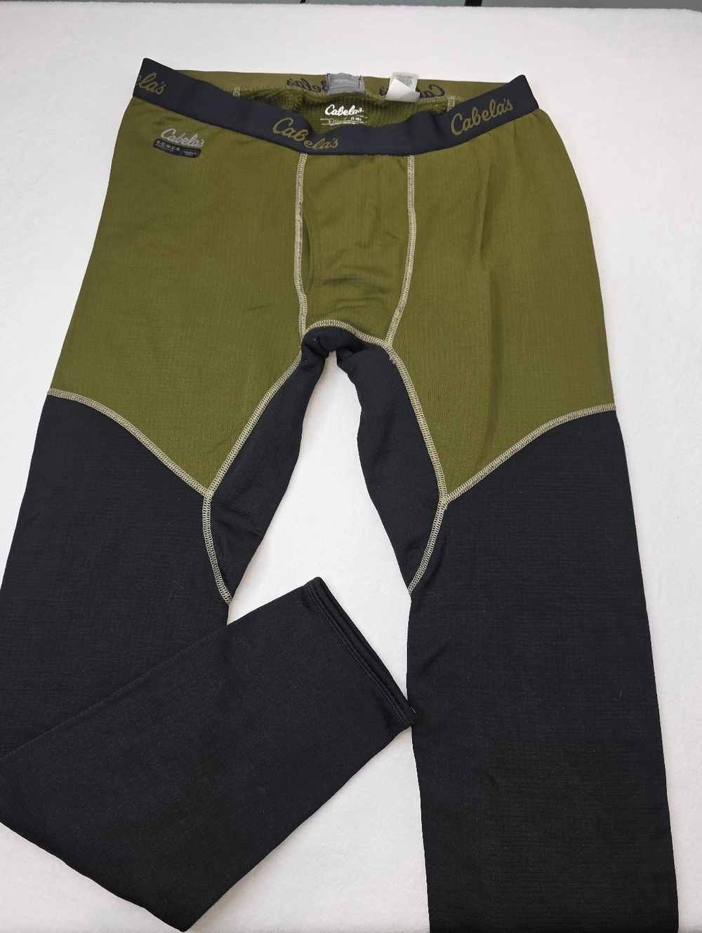 Cabela's Men's ECWCS Baselayer Bottoms Pants Green and Black Size Large CS-3663